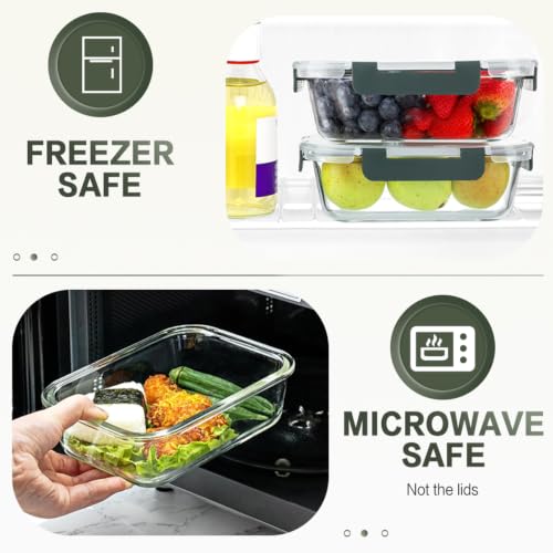 10-Pack Glass Meal Prep Containers