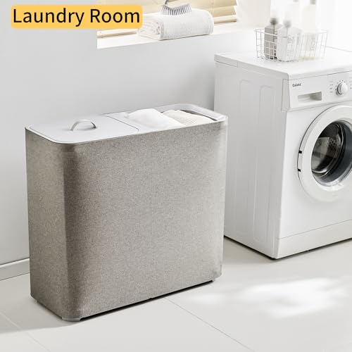 150L Dual-Compartment Laundry Hamper