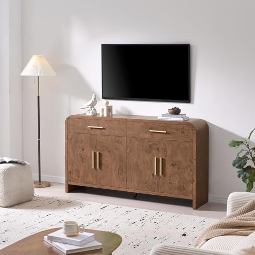 59-Inch Curved Sideboard Cabinet