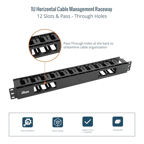 2-Pack 1U Rack Cable Manager