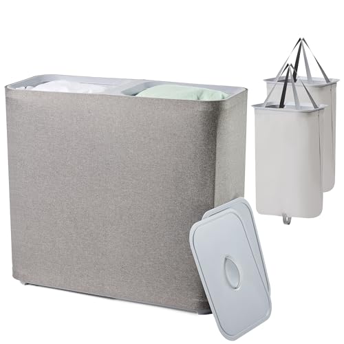 150L Dual-Compartment Laundry Hamper