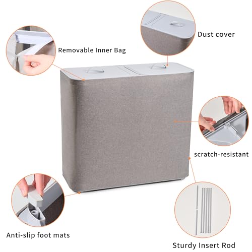 150L Dual-Compartment Laundry Hamper