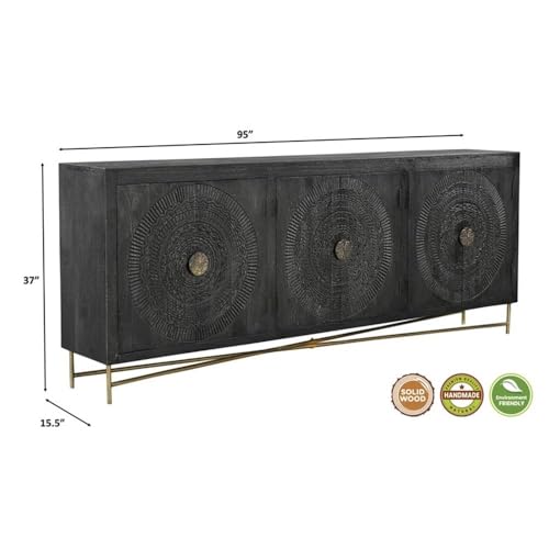 6-Door Carved Wood Sideboard
