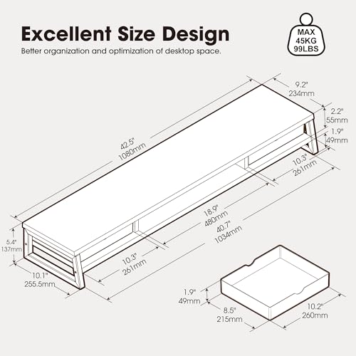 42.5-Inch Dual Monitor Riser