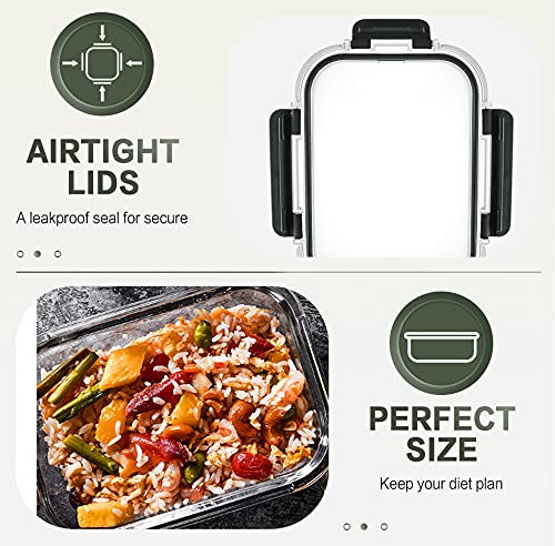 10-Pack Glass Meal Prep Containers