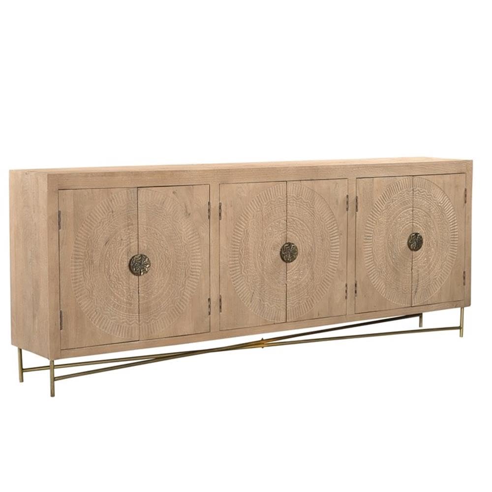 6-Door Carved Wood Sideboard