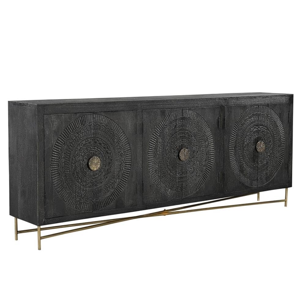 6-Door Carved Wood Sideboard
