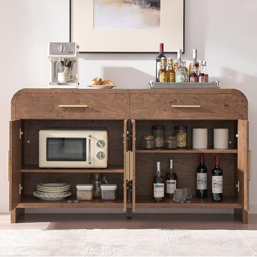 59-Inch Curved Sideboard Cabinet