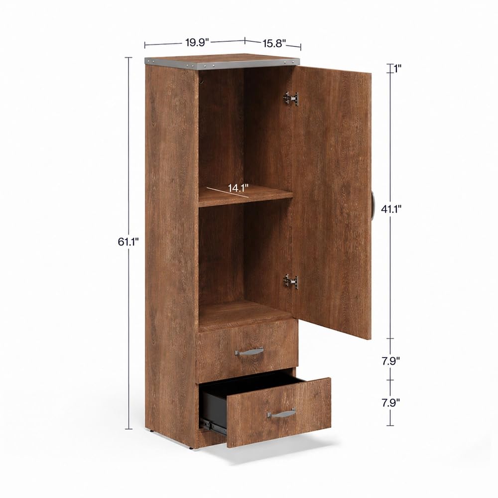 Locking Metal Wardrobe Cabinet