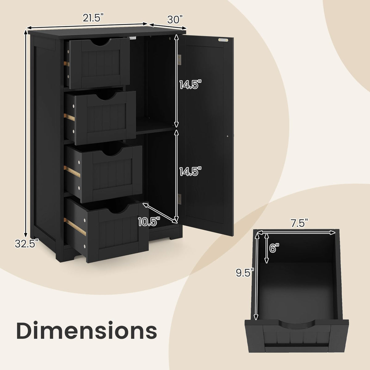 Bathroom Floor Storage Cabinet
