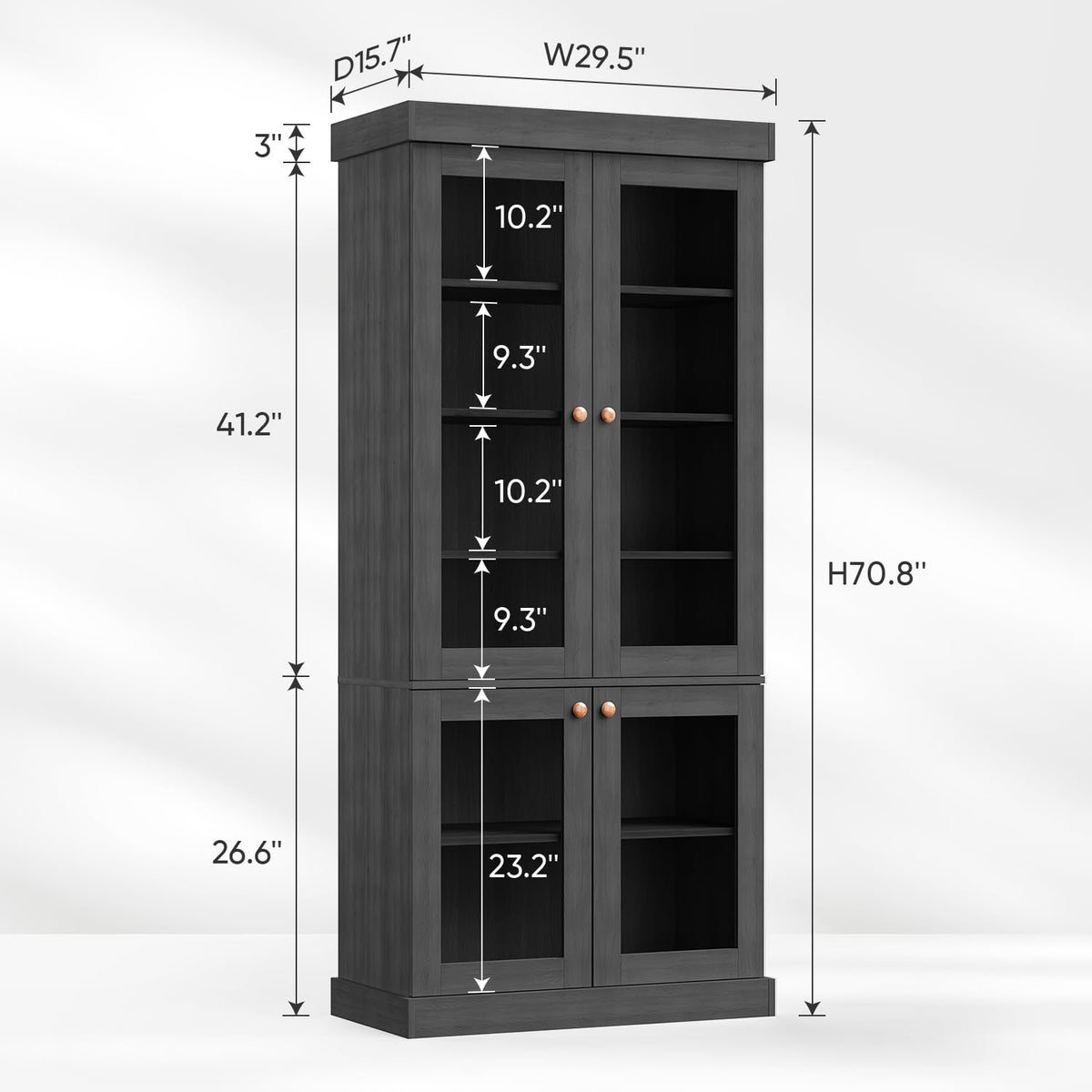 Farmhouse Glass-Door Bookcase
