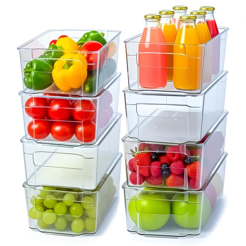 8-Pack Refrigerator Organizer Bins