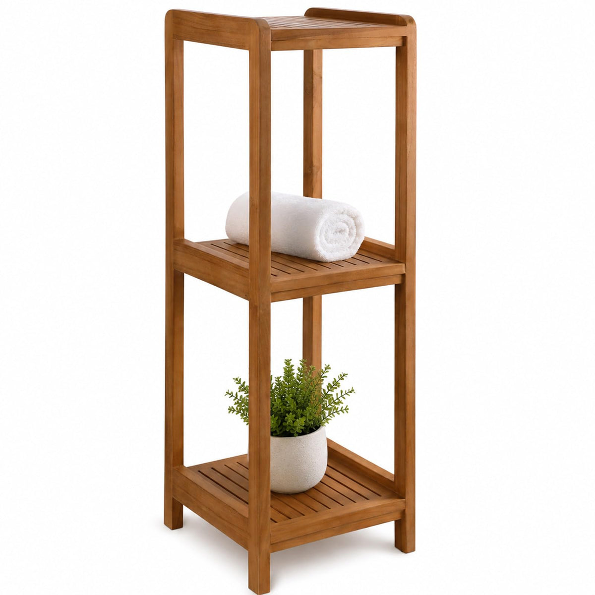 3-Tier Teak Shower Shelf