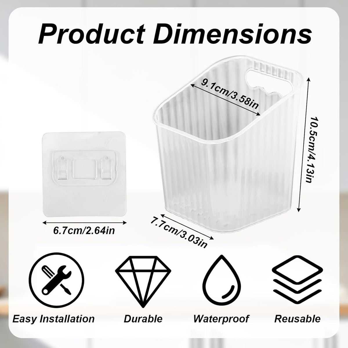 6-Pack Adhesive Small Storage Bins