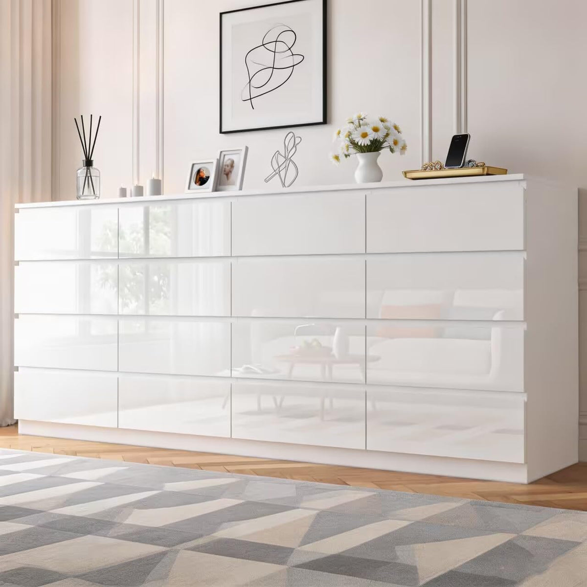 9-Drawer Dresser with Charging Station