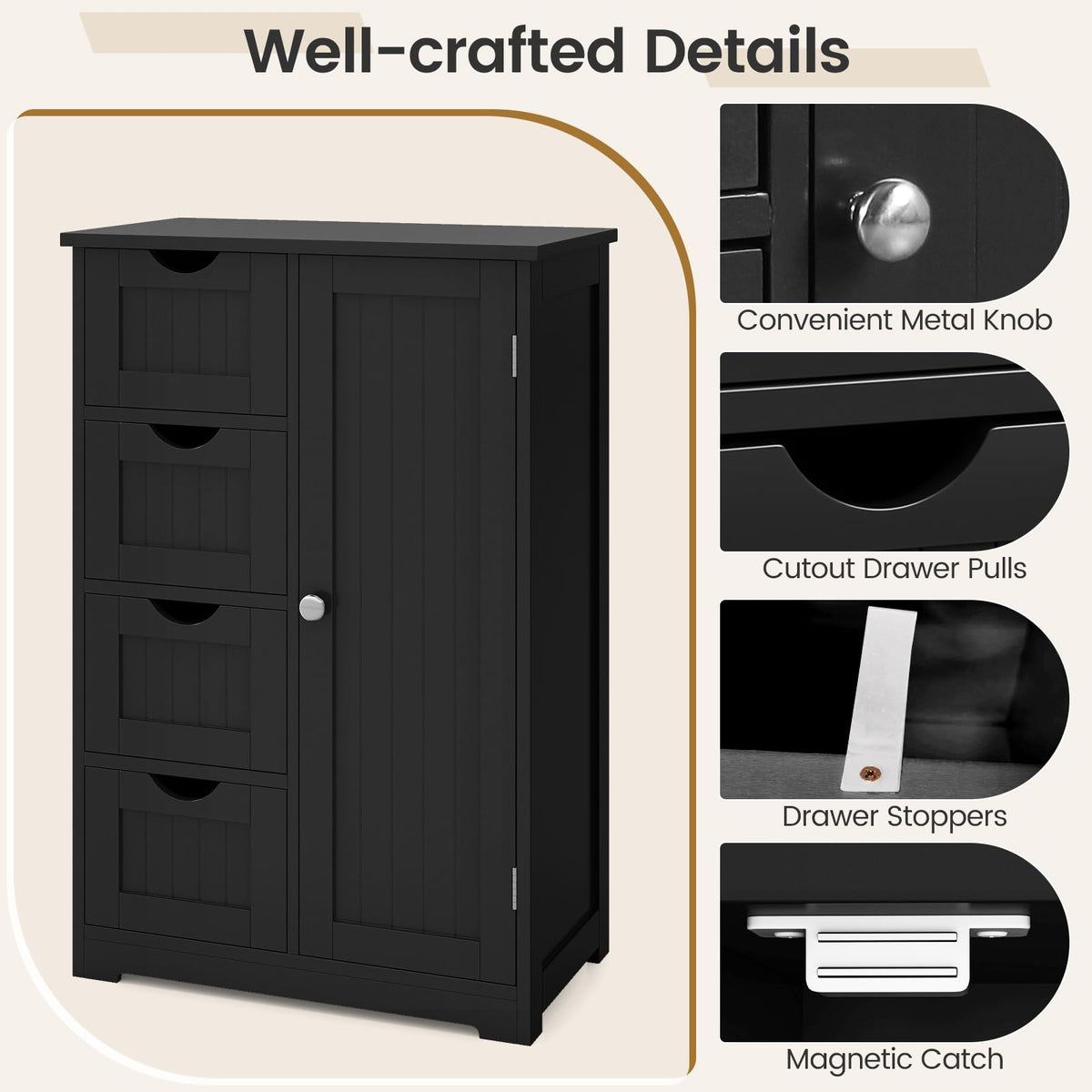 Bathroom Floor Storage Cabinet