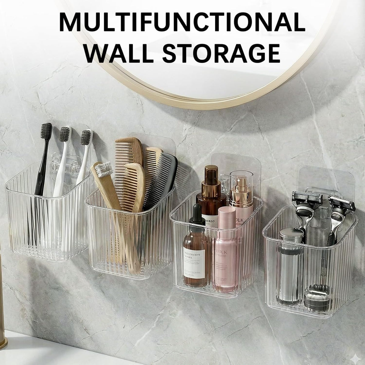 6-Pack Adhesive Small Storage Bins