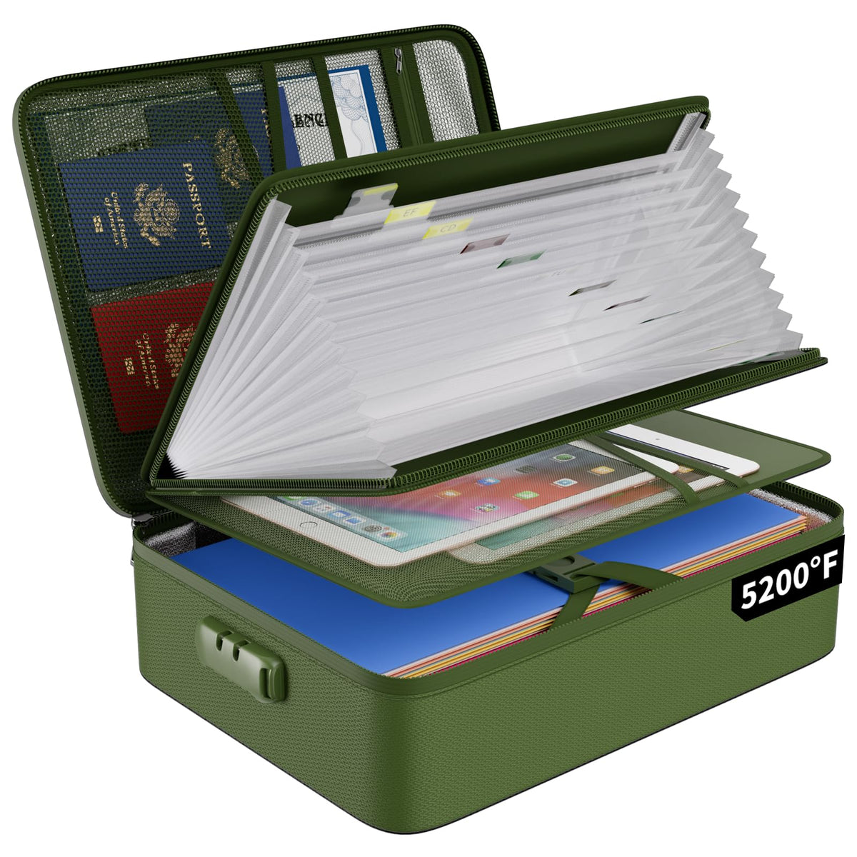 Fire-Resistant Accordion File Bag