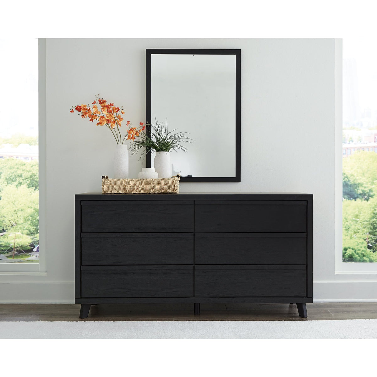 6-Drawer Cane-Detail Dresser