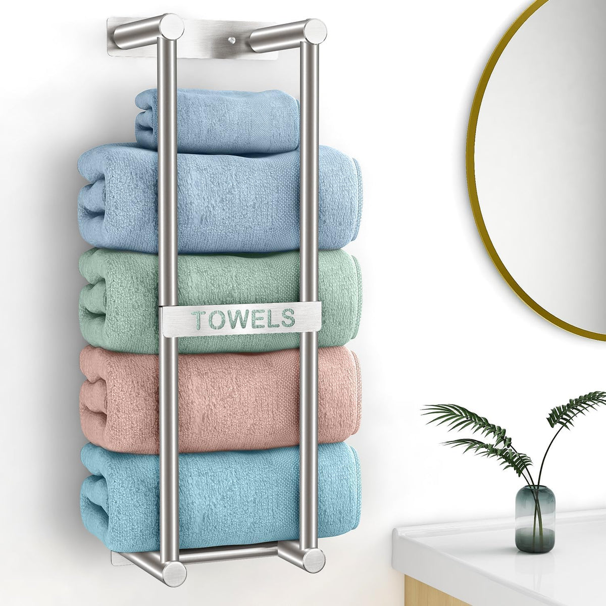 Wall-Mounted Rolled Towel Rack