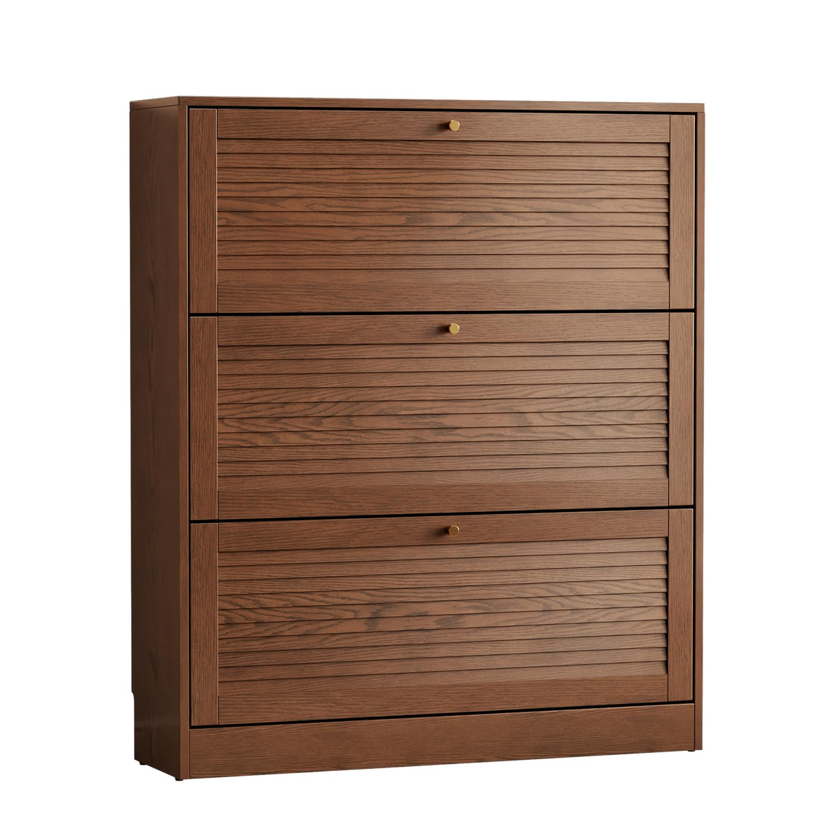 Solid Wood Flip-Drawer Shoe Cabinet