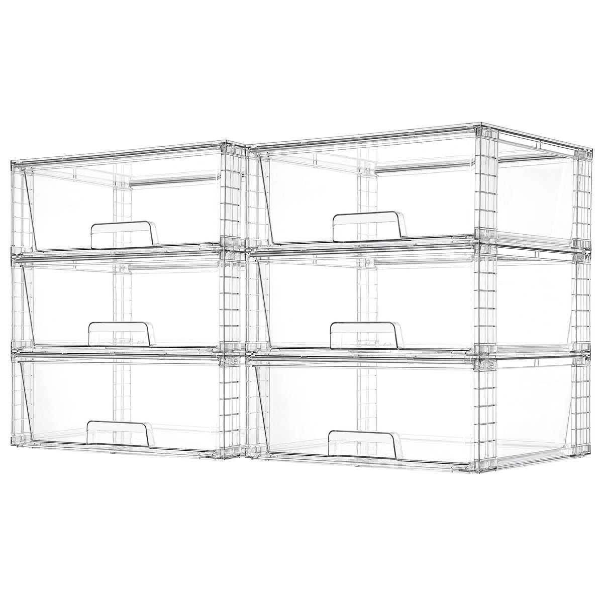 Vtopmart Large Clear Stackable Plastic Storage Drawers for Pantry，Closet