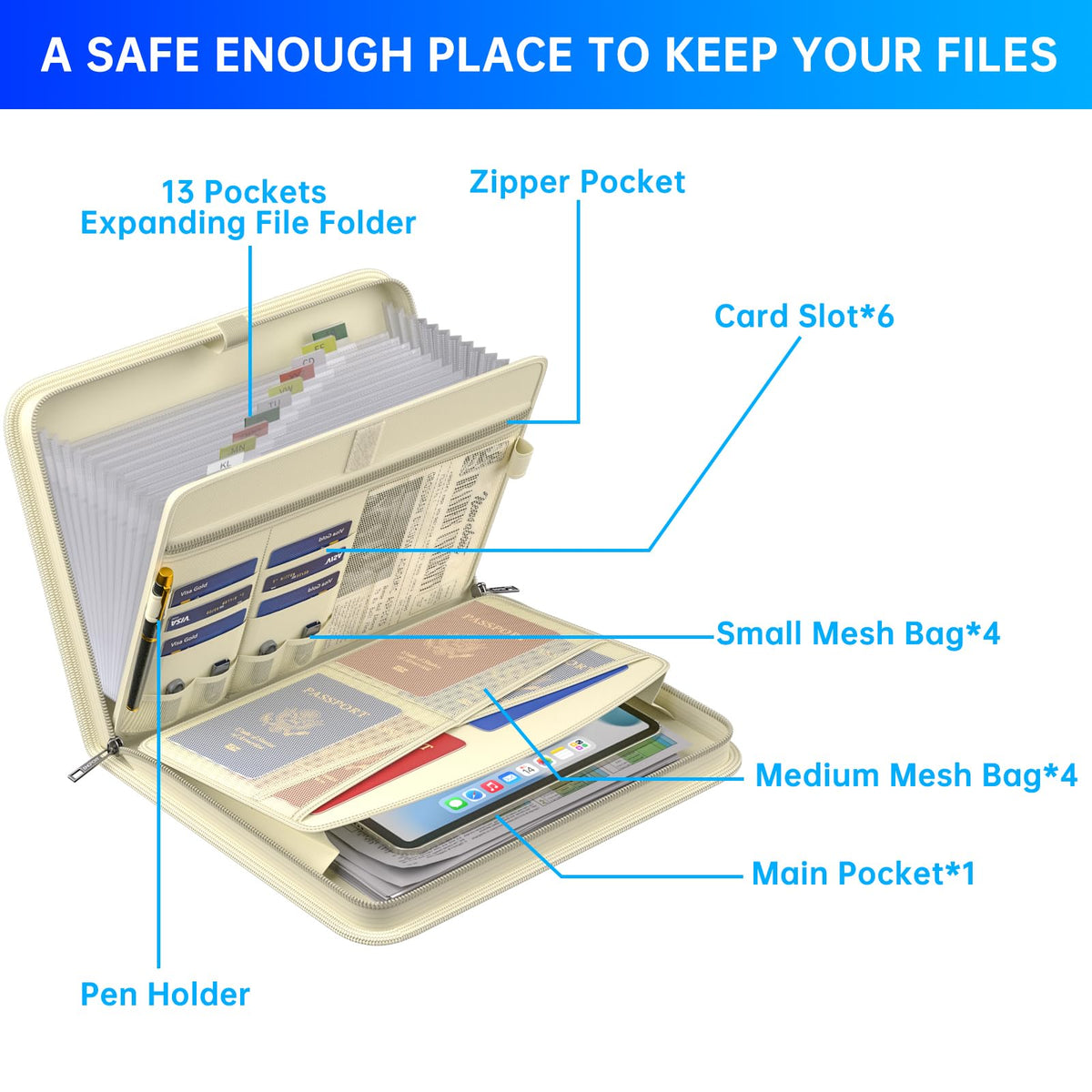 Fire-Resistant Accordion File Organizer