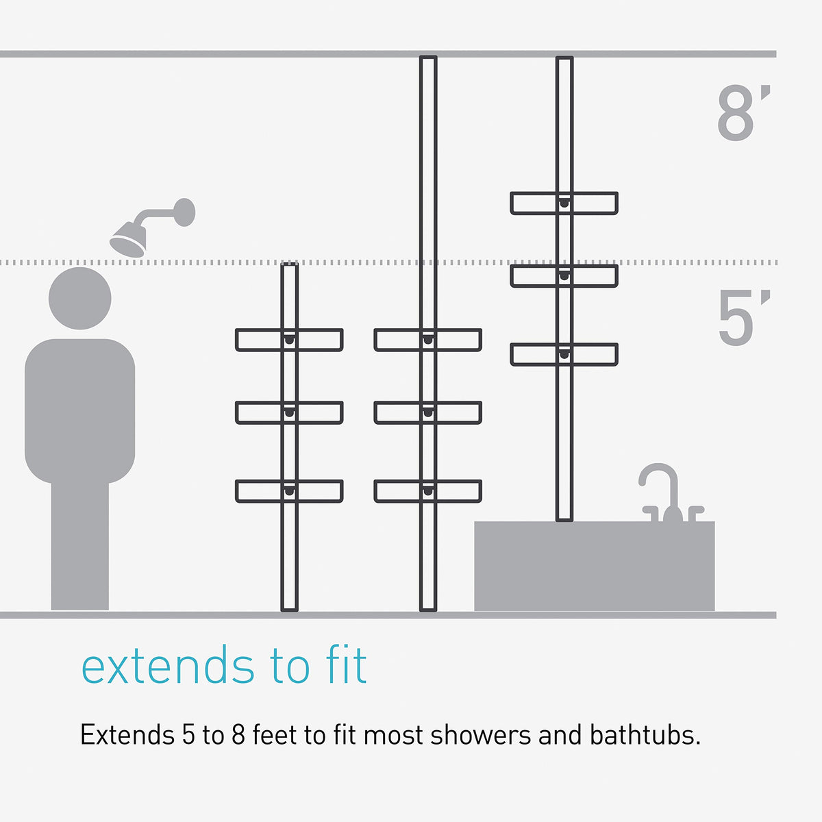 Stainless Steel Tension Shower Caddy