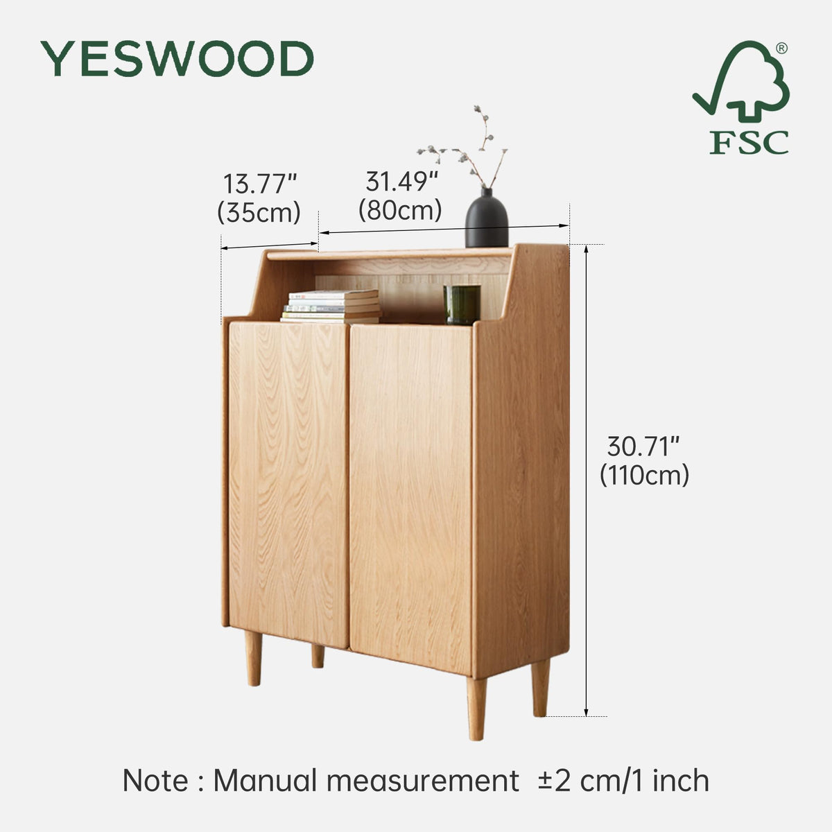 Solid Wood Adjustable Shoe Cabinet