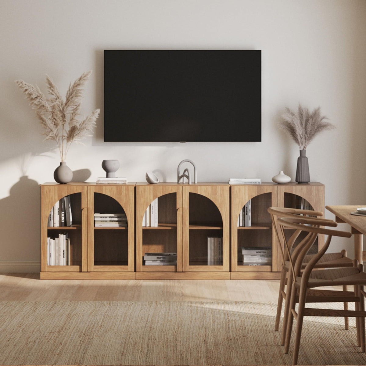 65-Inch Fluted Buffet Cabinet
