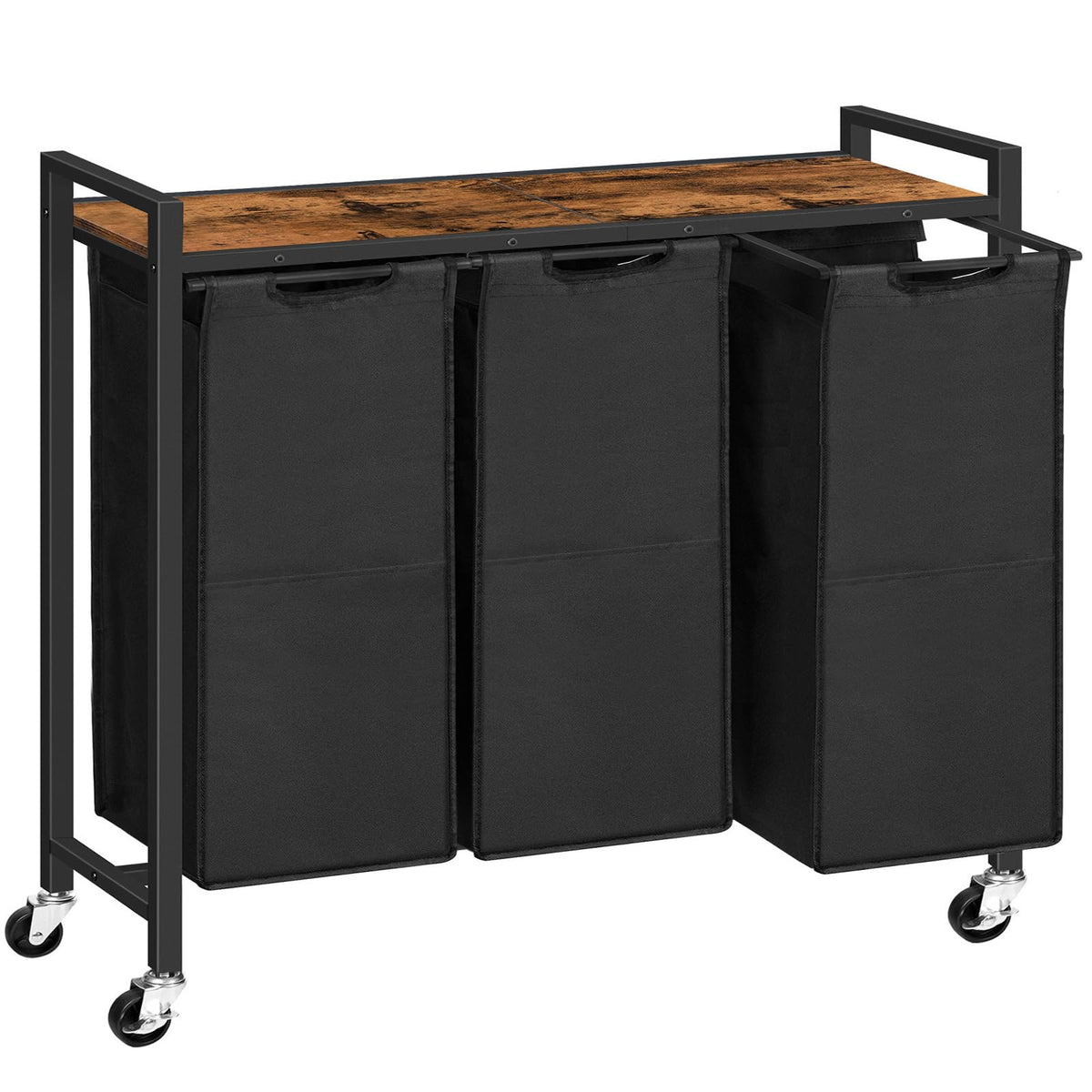 3-Section Rolling Laundry Sorter