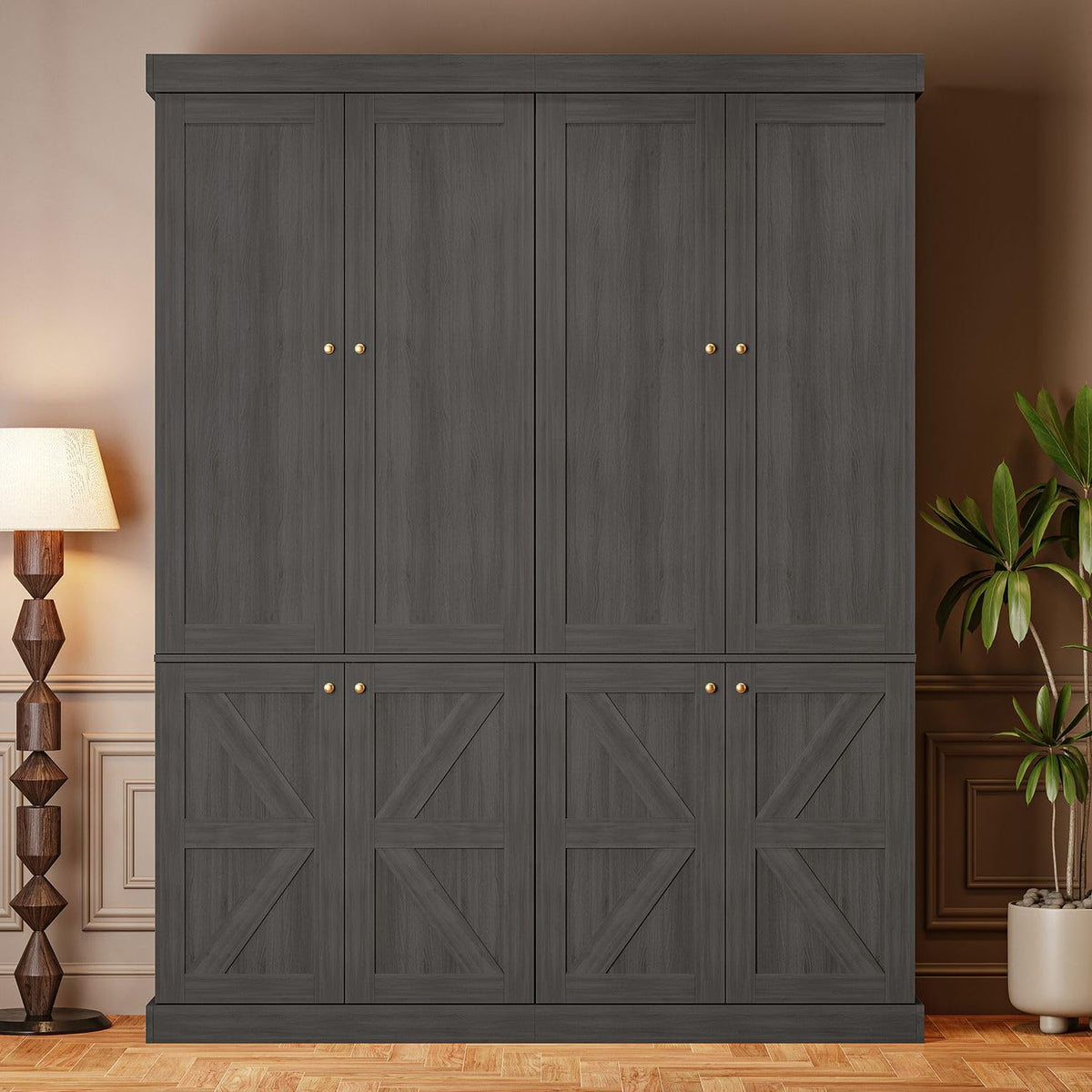 70.8-Inch Glass-Door Bookcase