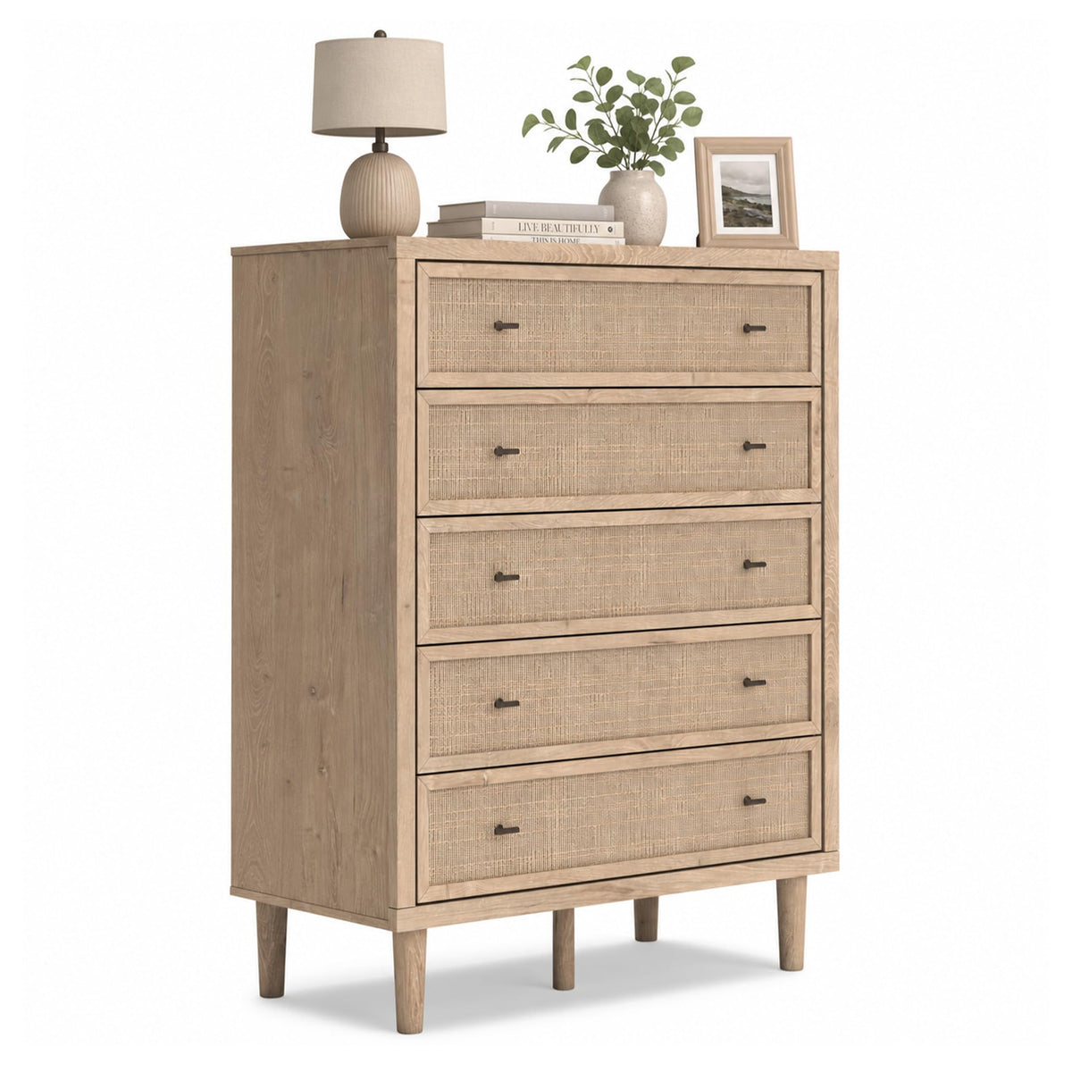 6-Drawer Cane-Detail Dresser