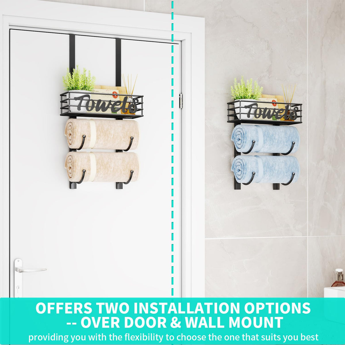 Over-Door Rolled Towel Rack