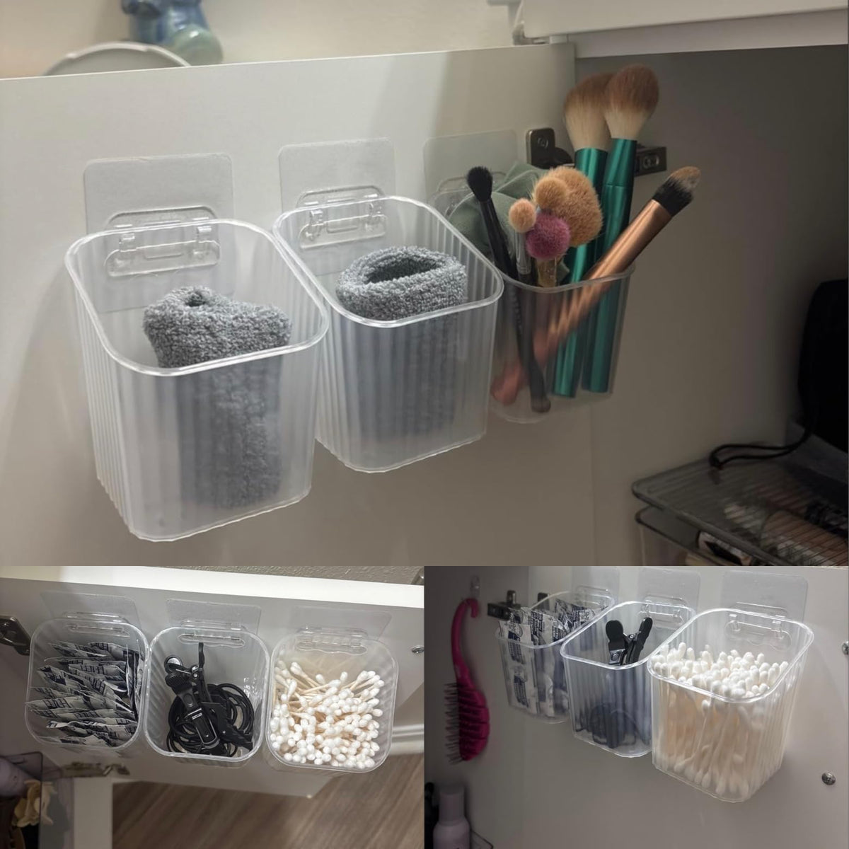 6-Pack Adhesive Small Storage Bins