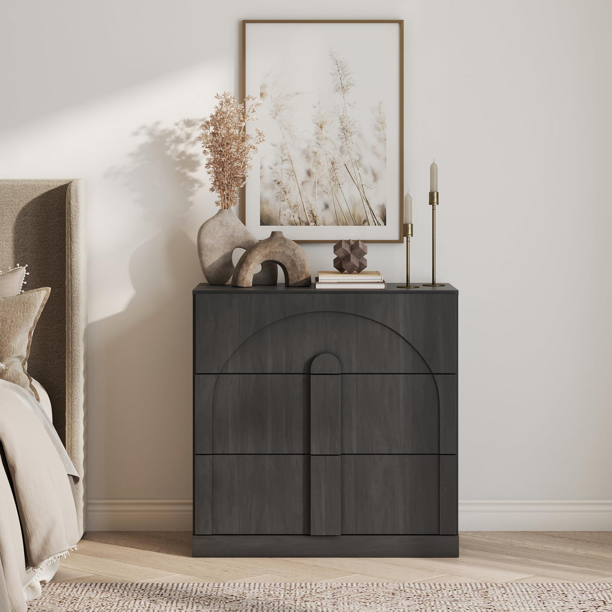 65-Inch Fluted Buffet Cabinet