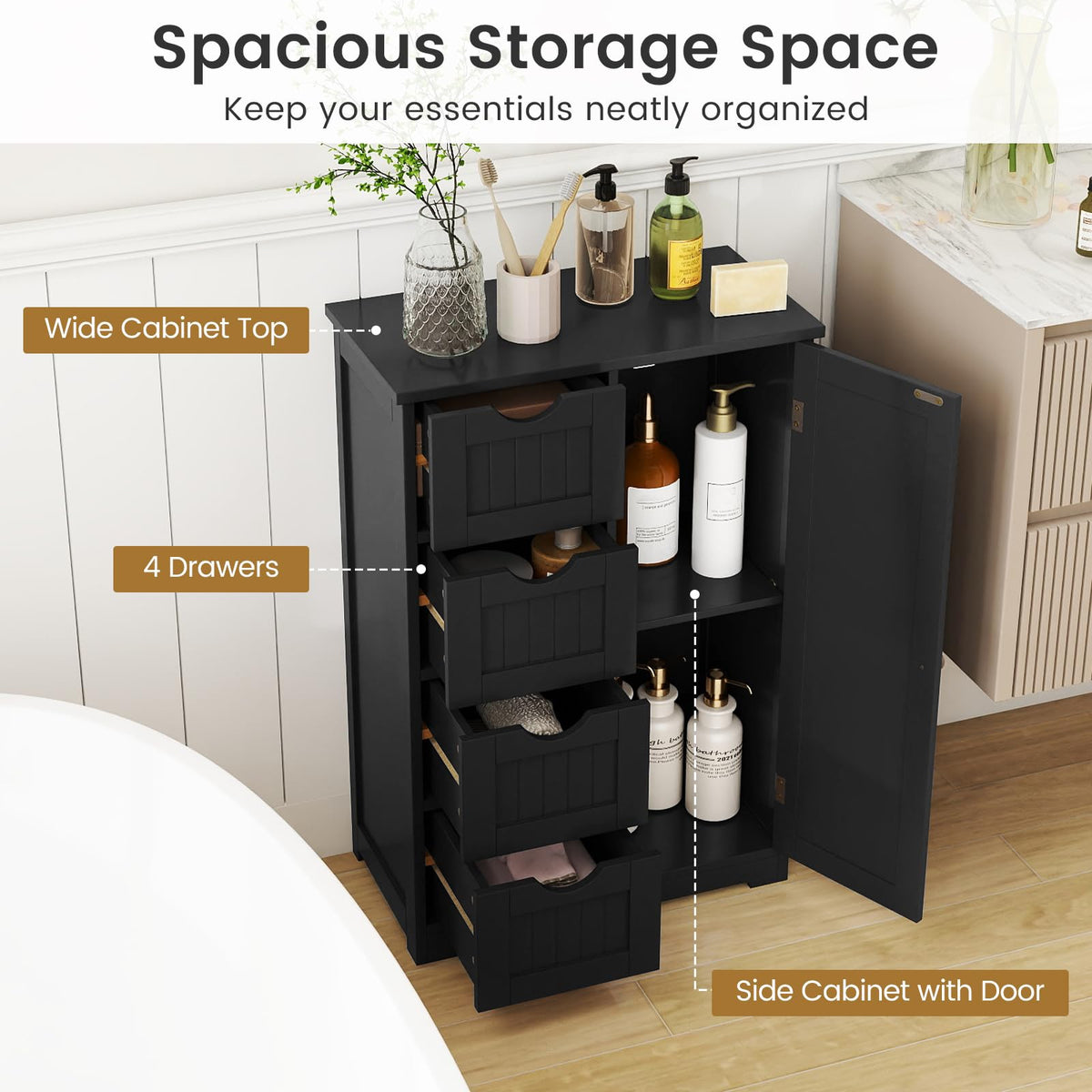 Bathroom Floor Storage Cabinet