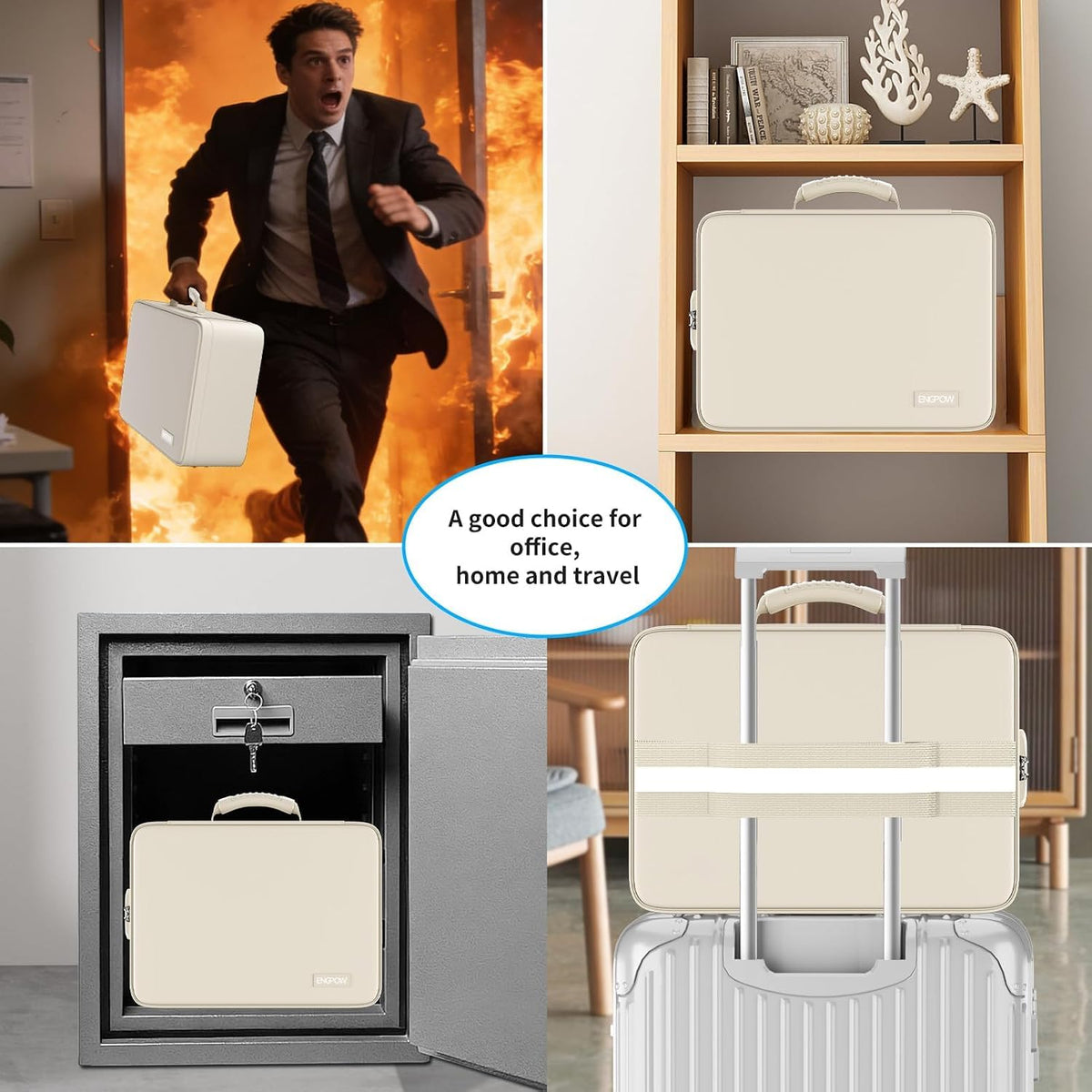 Fire-Resistant Accordion File Bag