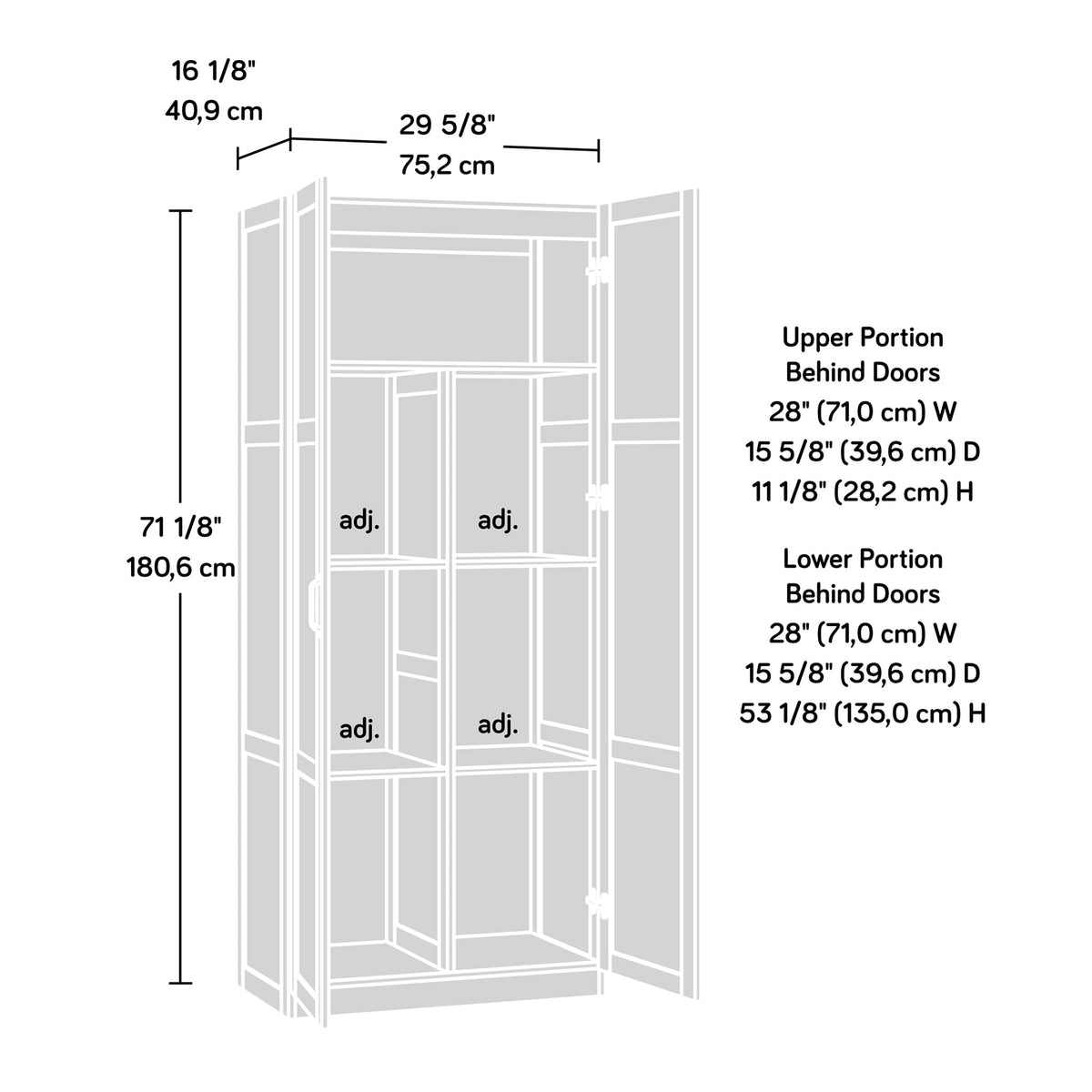 Freestanding Adjustable Storage Cabinet