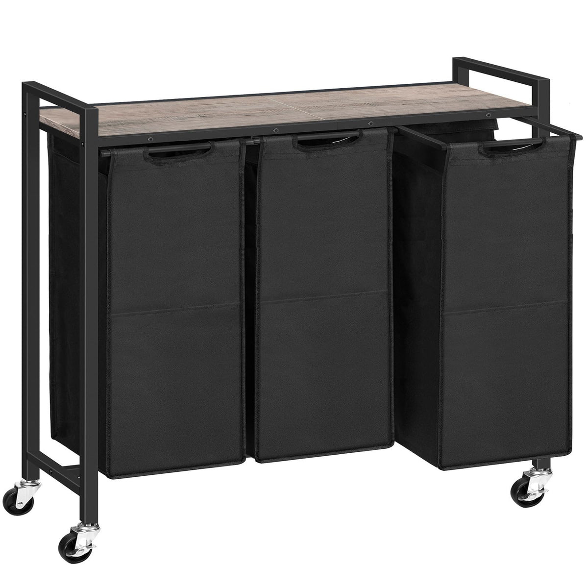 3-Section Rolling Laundry Sorter