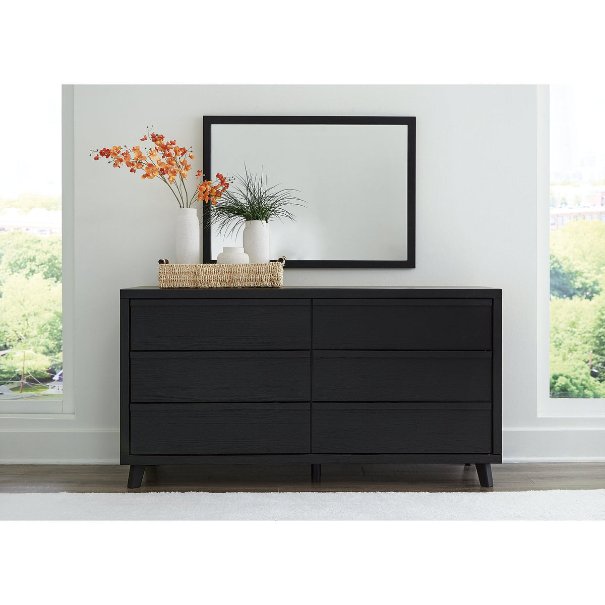 6-Drawer Cane-Detail Dresser