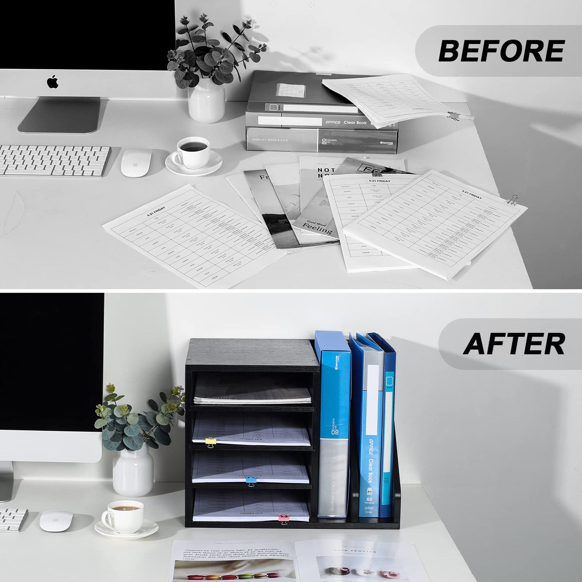 6-Compartment Desktop File Sorter
