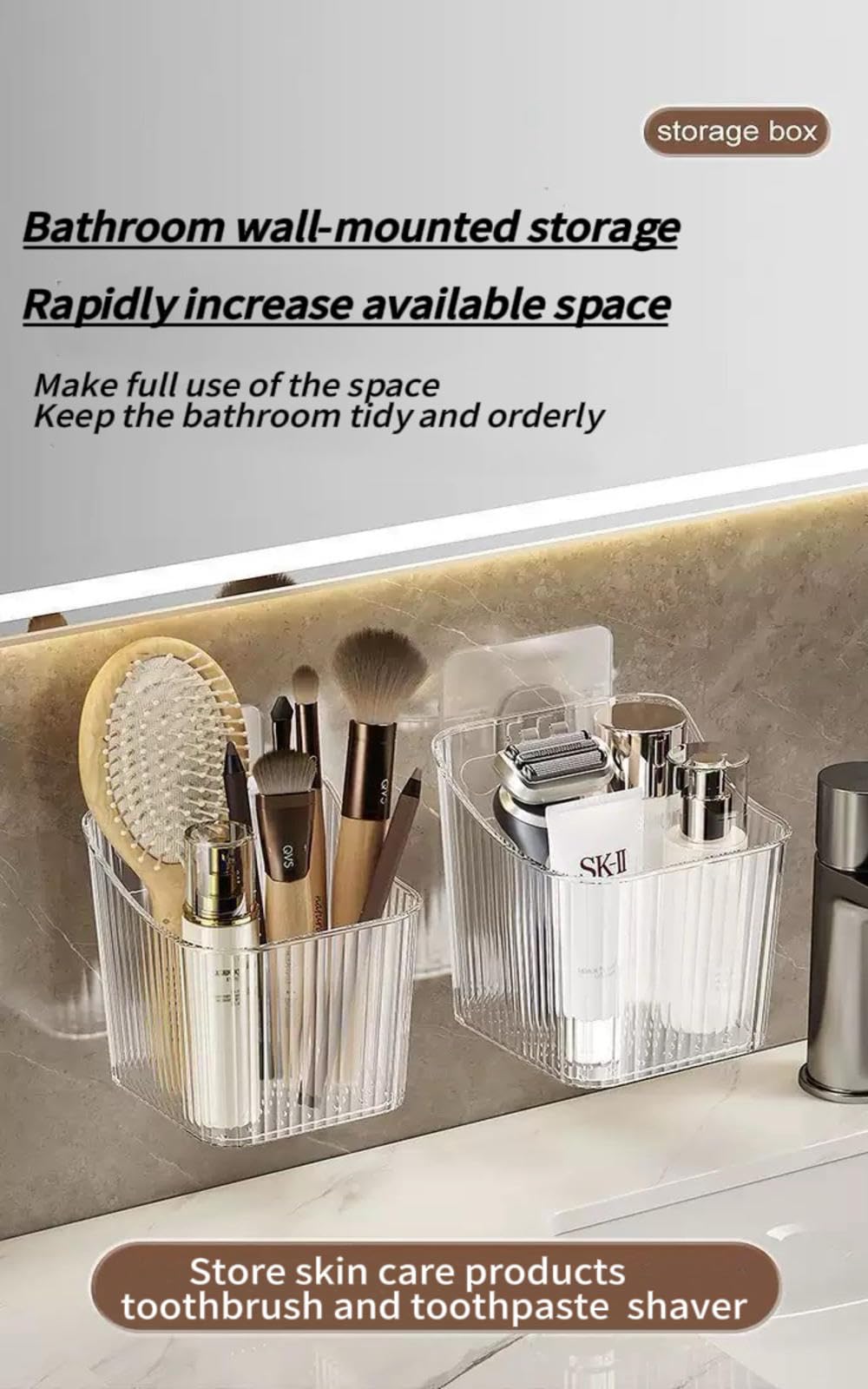 6-Pack Adhesive Small Storage Bins