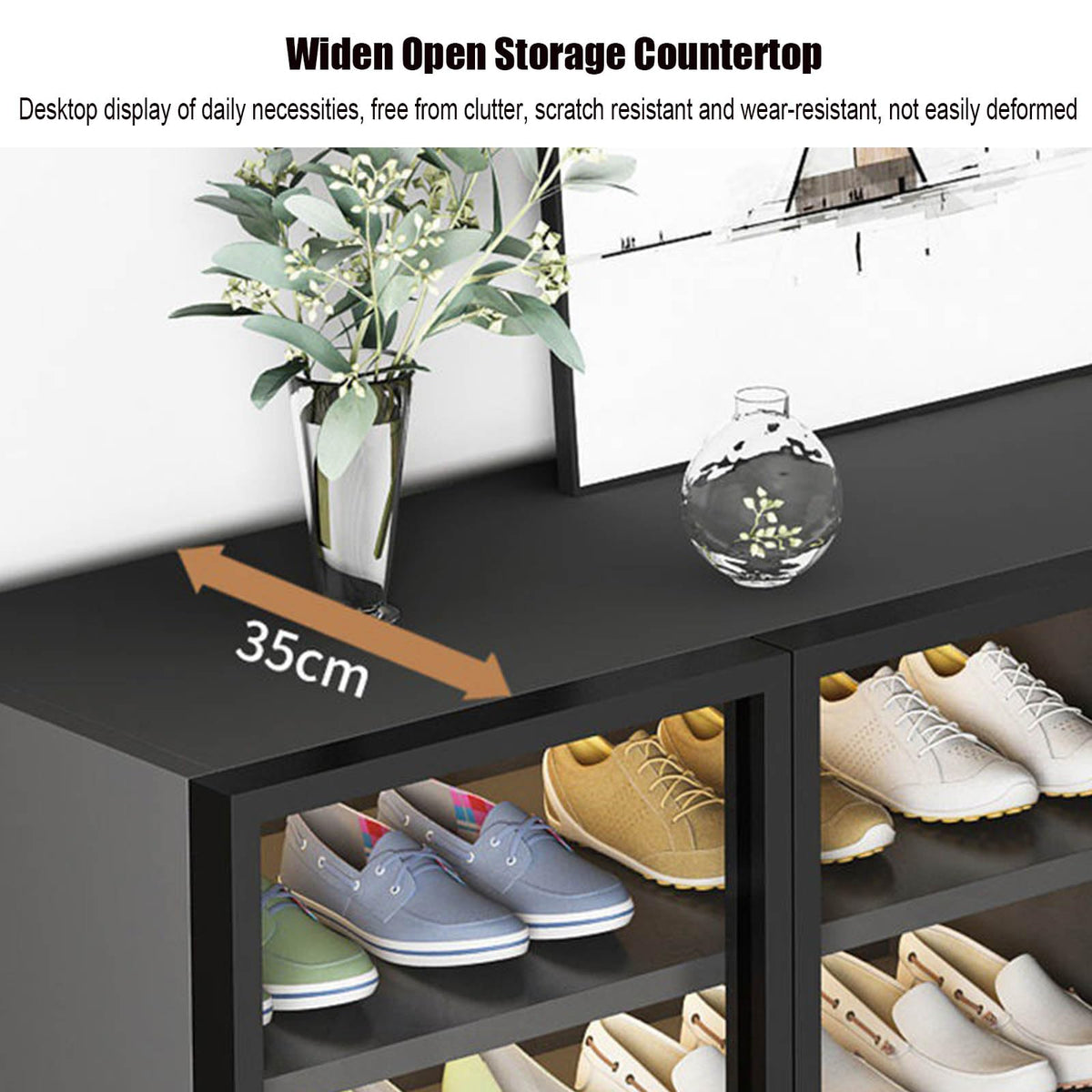LED Glass-Door Shoe Cabinet