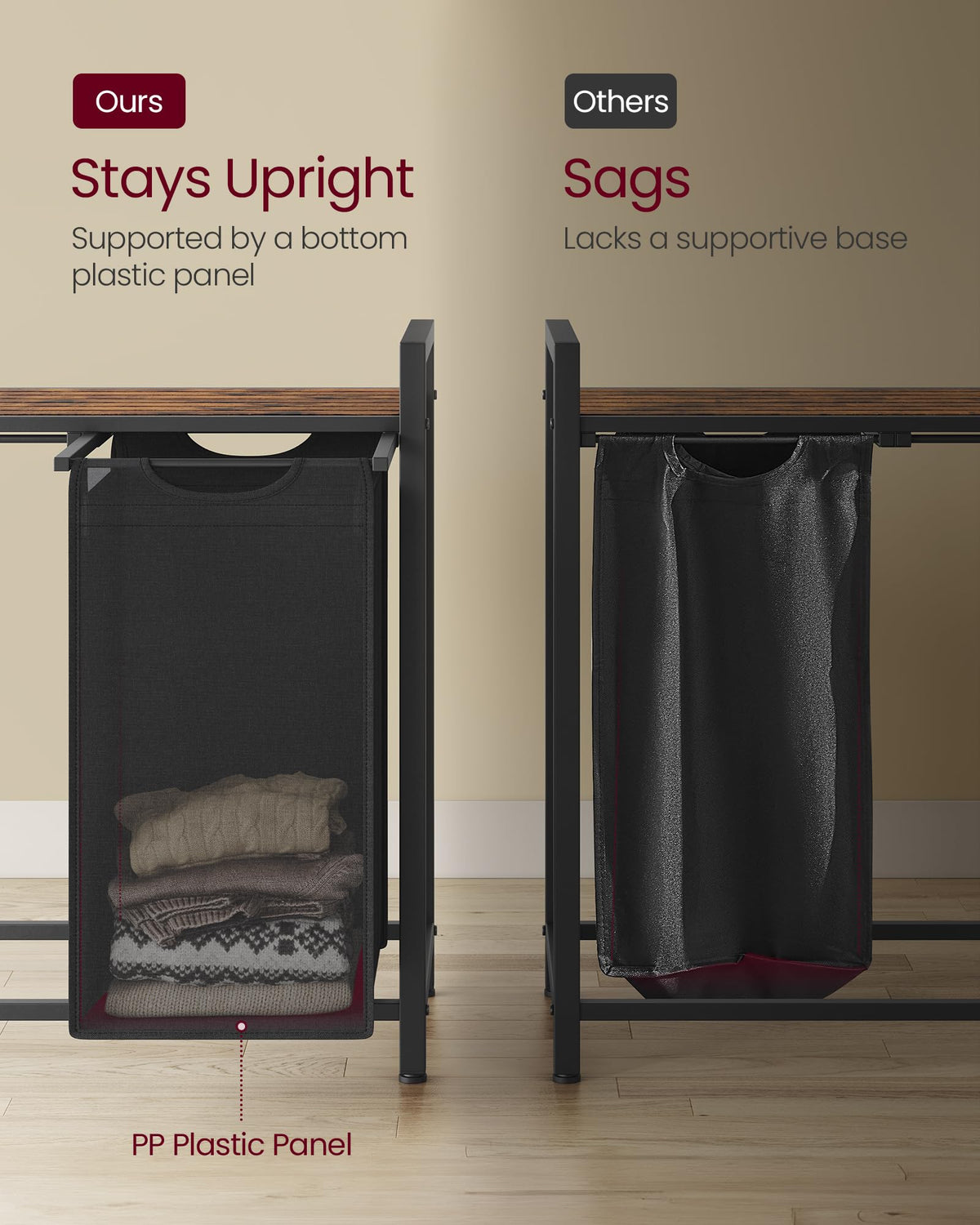 Laundry Hamper with Storage Shelf