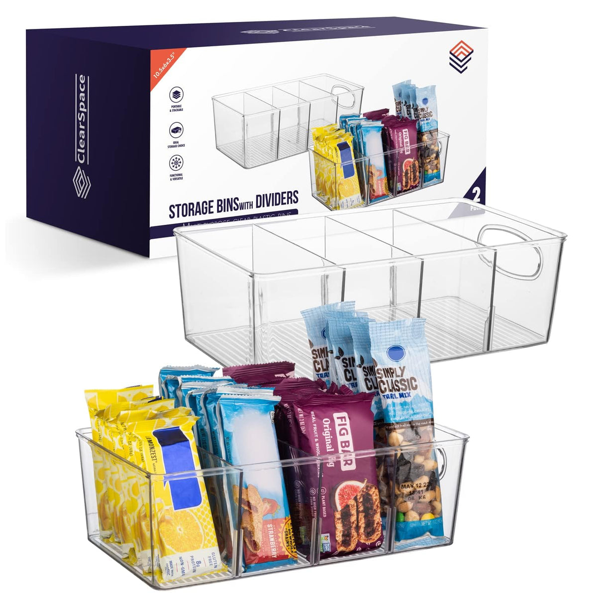 Divided Refrigerator Storage Bins