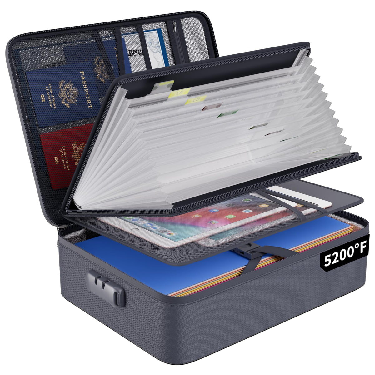 Fire-Resistant Accordion File Bag