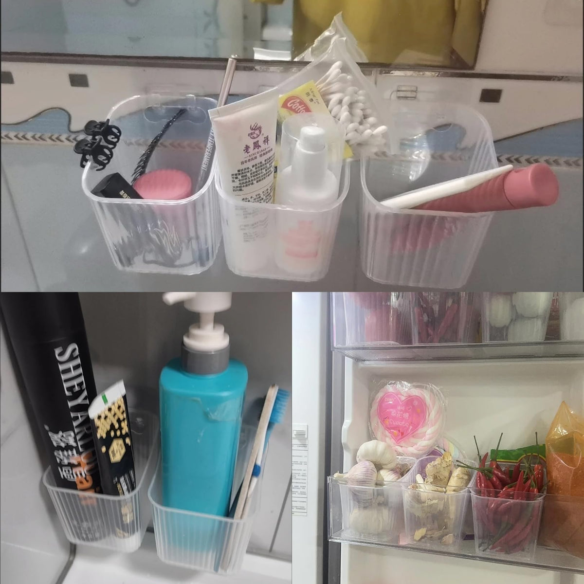 6-Pack Adhesive Small Storage Bins
