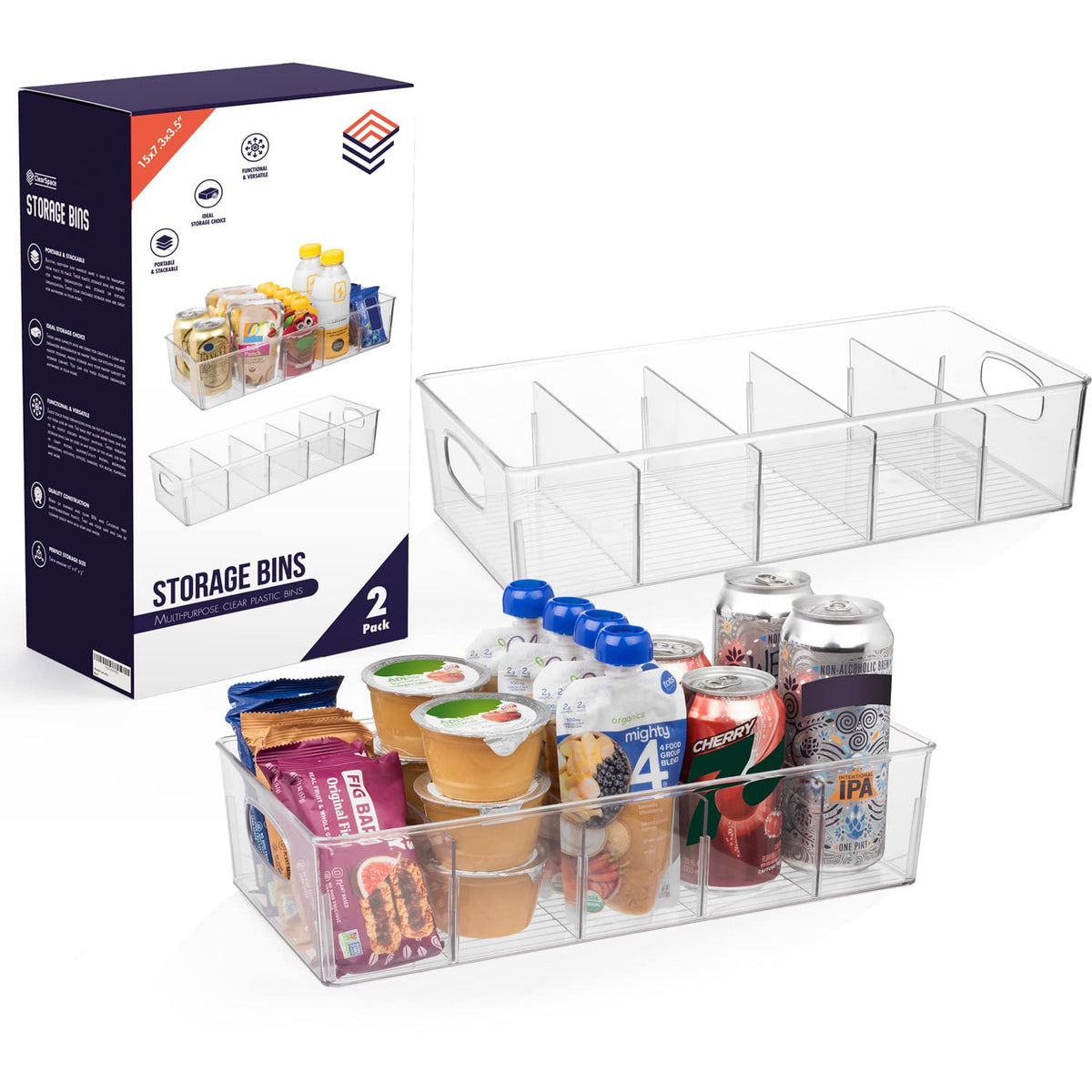 Divided Refrigerator Storage Bins