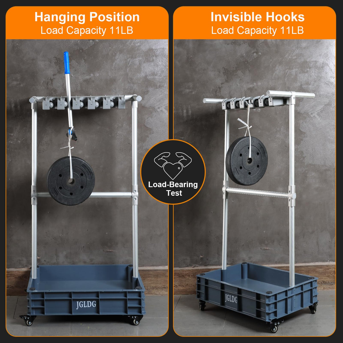 Rolling Mop and Broom Organizer